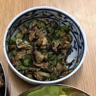 ナスとミョウガとキュウリの和え物